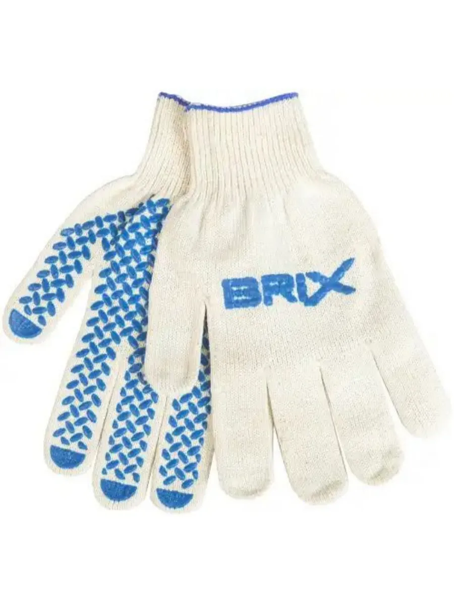 Перчатки с покрытием ПВХ Лаврушка (10 класс вязки, белые)