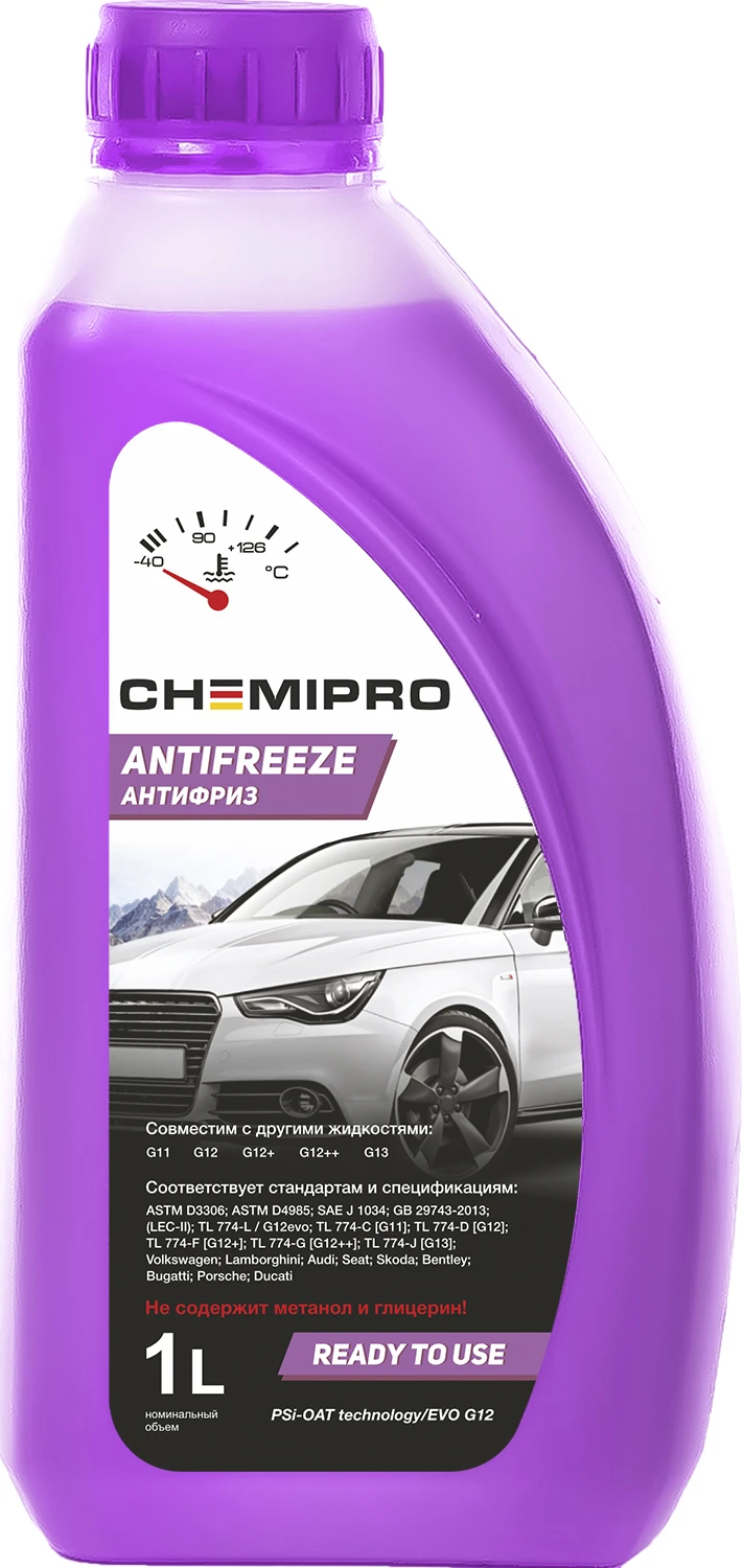 Антифриз Chemipro G12 EVO готовый фиолетовый 1л