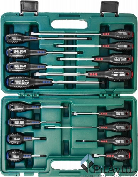 Набор отверток стержневых JONNESWAY D04PP16S 16пр