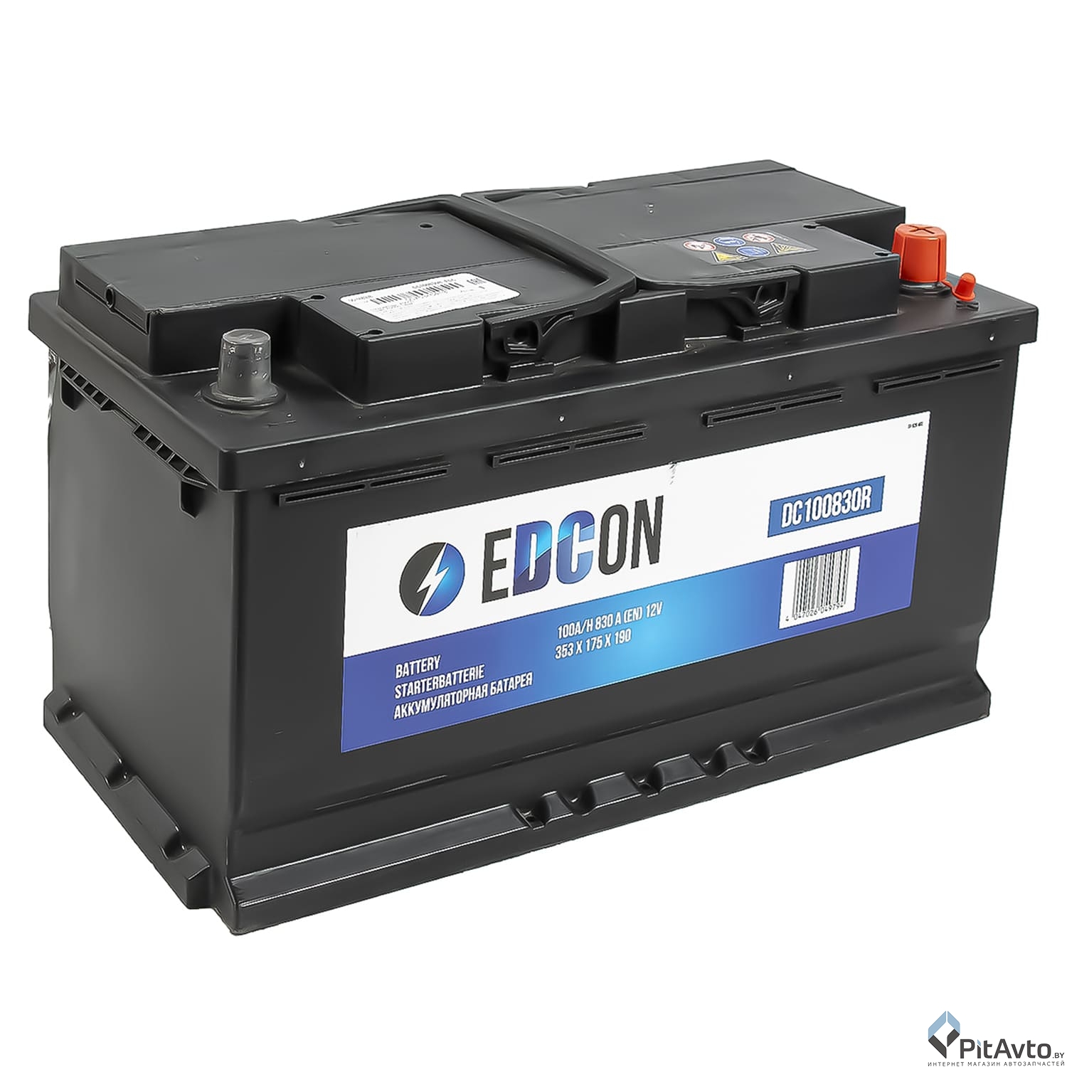 Аккумулятор EDCON 100Ah 830A R+ / DC100830RY