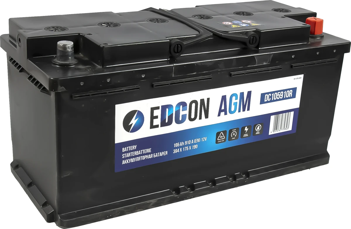 Аккумулятор EDCON AGM 105Ah 910A R+ / DC105910RY