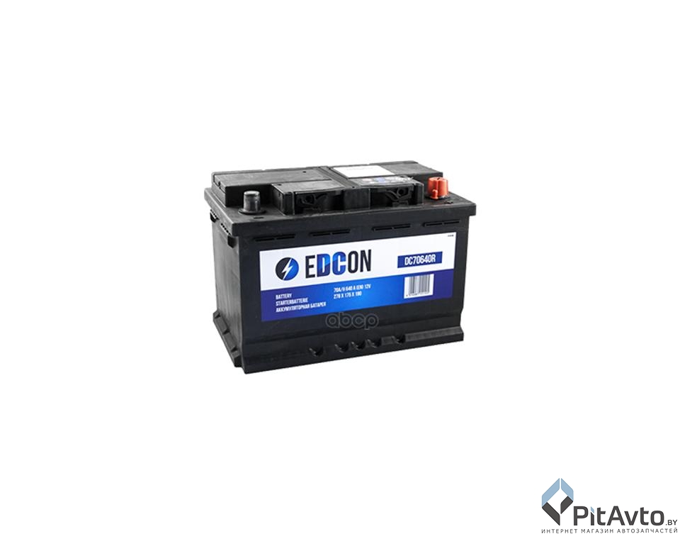 Аккумулятор EDCON 70Ah 640A R+ / DC70640RY