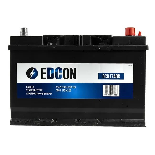 Аккумулятор EDCON 91Ah 740A R+ / DC91740RY