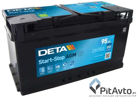 Аккумулятор DETA Start-Stop AGM 95AH 850A R+ / DK950