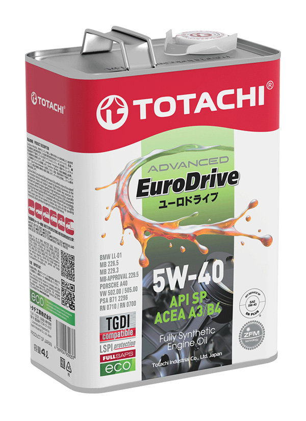 Масло моторное TOTACHI EuroDrive 5W-40 SP A3/B4 4л