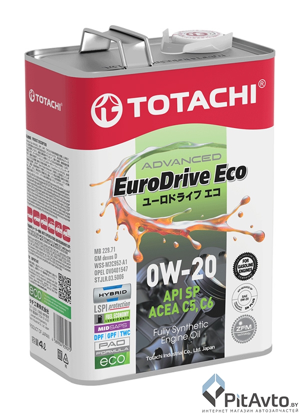 Масло моторное TOTACHI EuroDrive Eco 0W-20 SP 4л