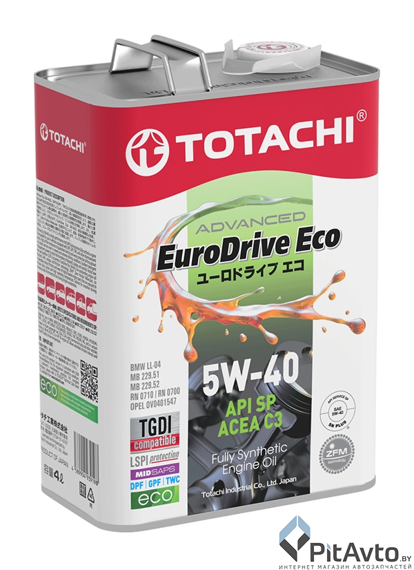 Масло моторное TOTACHI EuroDrive Eco 5W-40 SP 4л