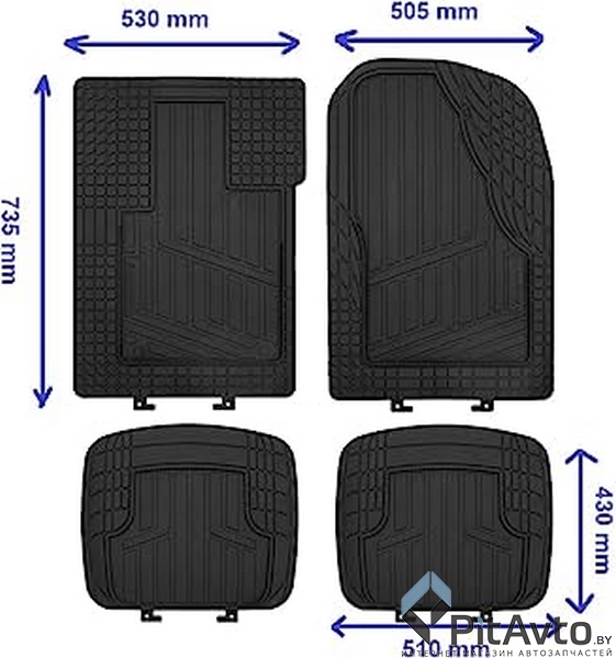 Комплект ковриков в салон ELEMENT универсальные 4шт / ELEMENT0003510K