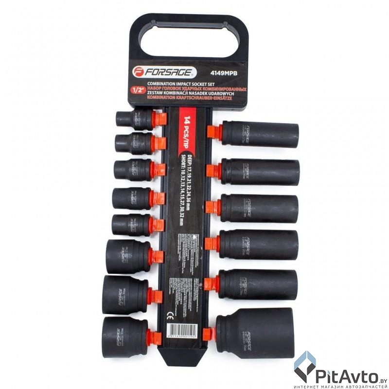 Набор головок ударных FORSAGE F-4149MPB 1/2