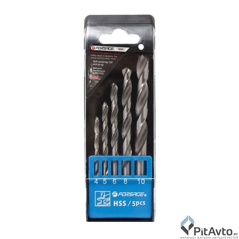 Набор сверл по металлу FORSAGE 4-10мм 5пр