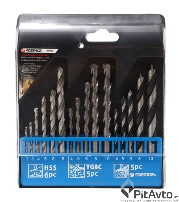 FORSAGE F-DBS16M Набор сверл комбинированный