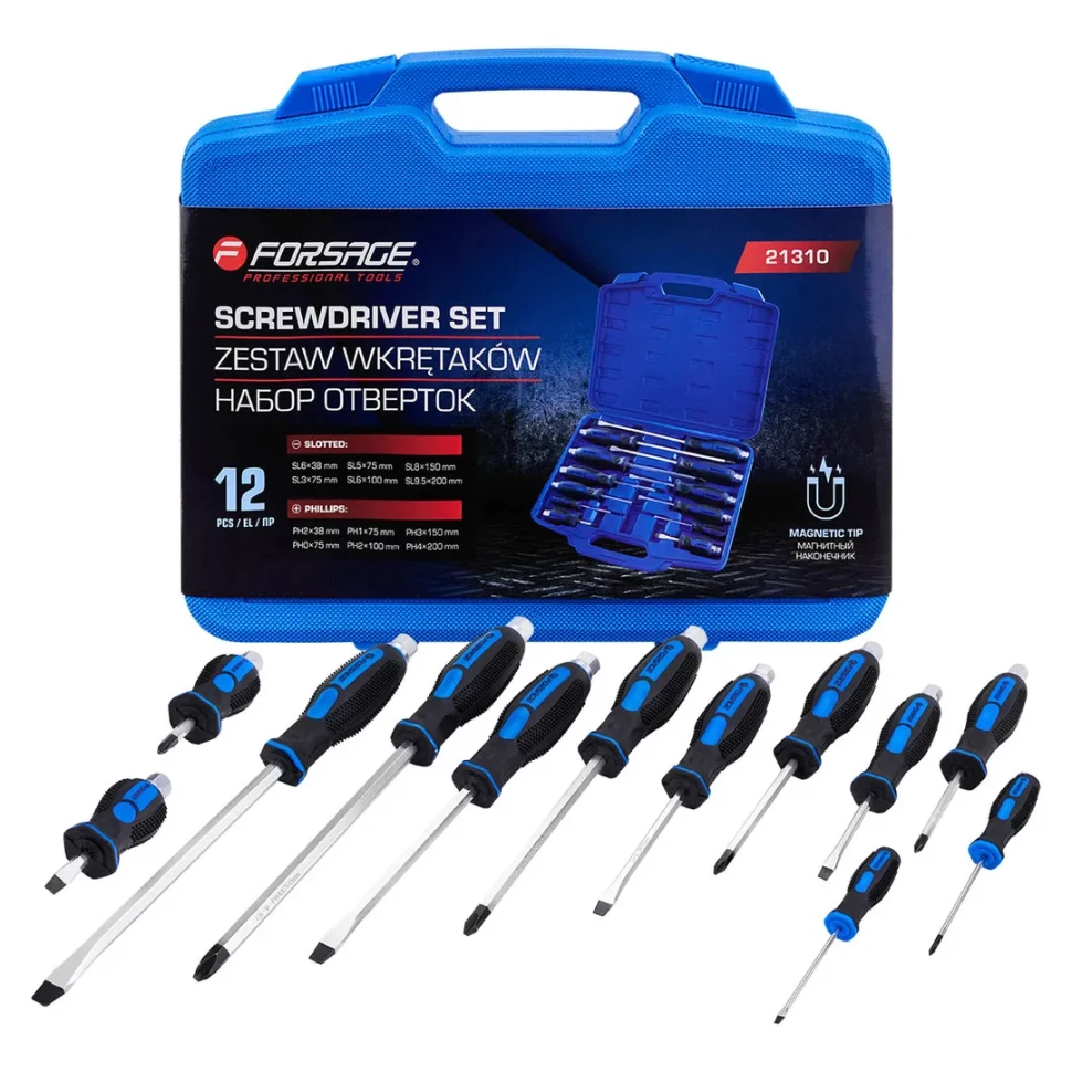 Отвертки ударные магнитные FORSAGE F-21310 12пр
