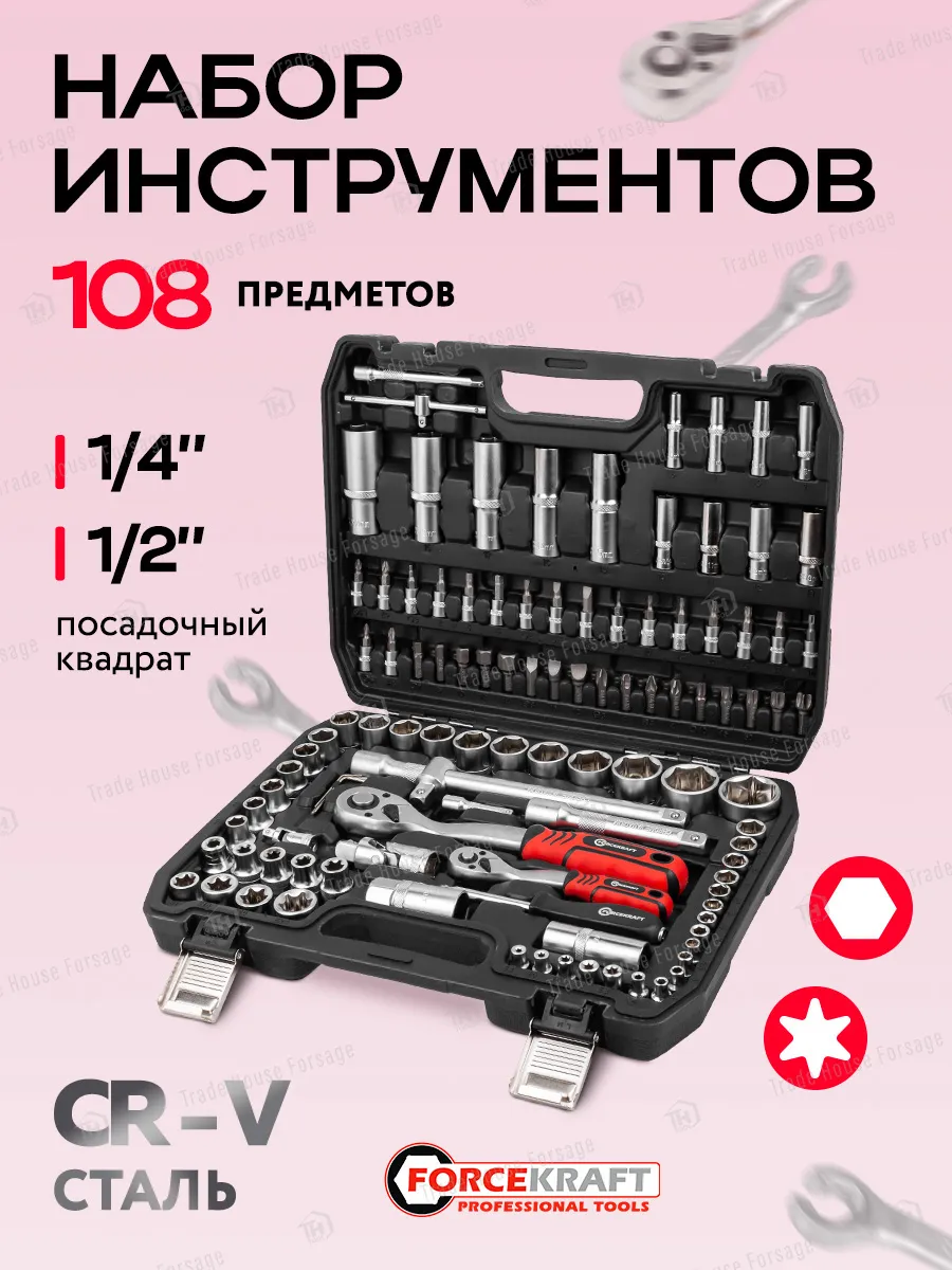 Набор инструментов FORCEKRAFT FK-41082-5 108пр