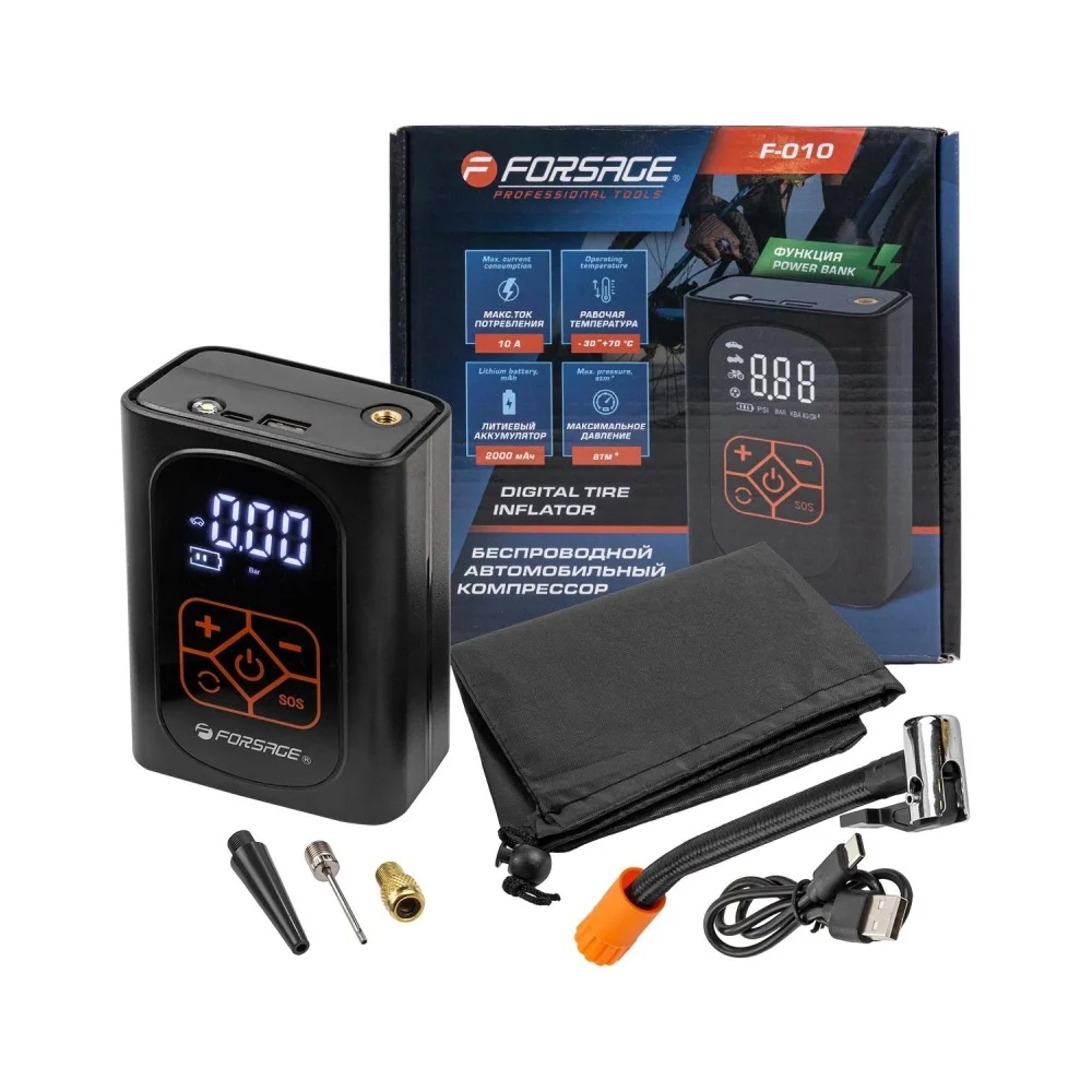 Компрессор поршневой автомобильный FORSAGE F-010 25л/мин