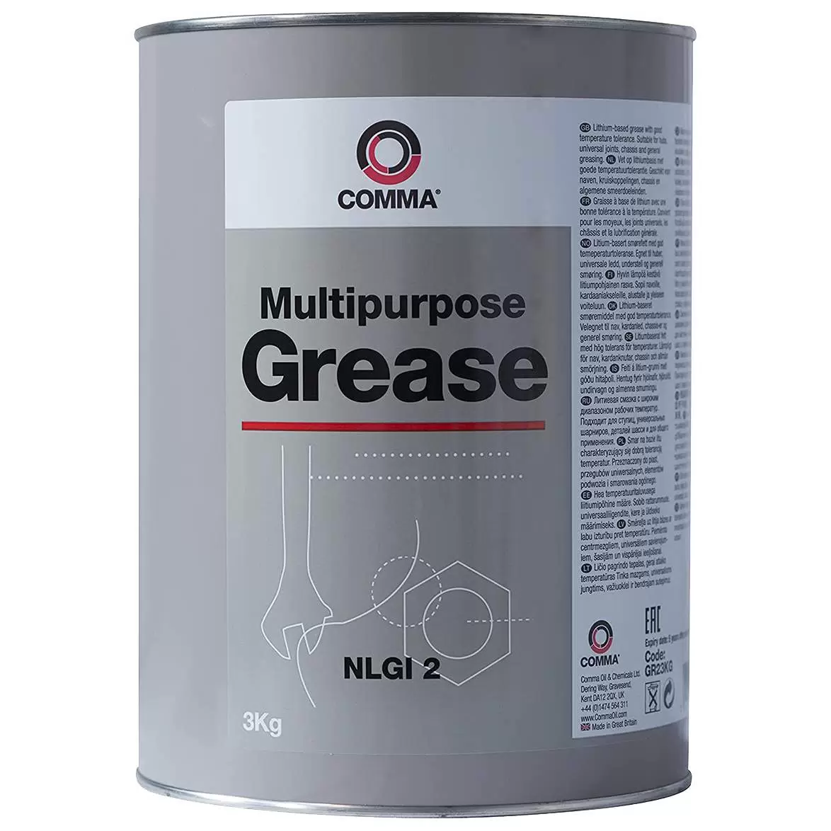 Смазка литиевая COMMA MULTIPURPOSE GREASE 2 (3kg)