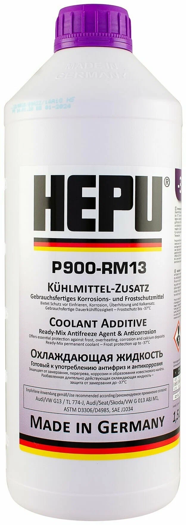 Антифриз HEPU G13 фиолетовый 1.5л (готовый)