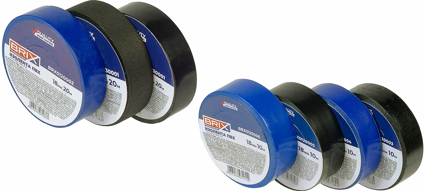 BRIX BRX0120001 изолента ПВХ 18мм х 20м черная