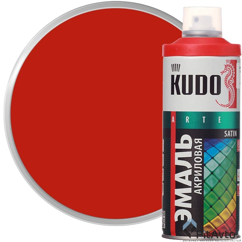 KU-0A3000 KUDO Эмаль универсальная акриловая satin RAL 3000 огненно-красная