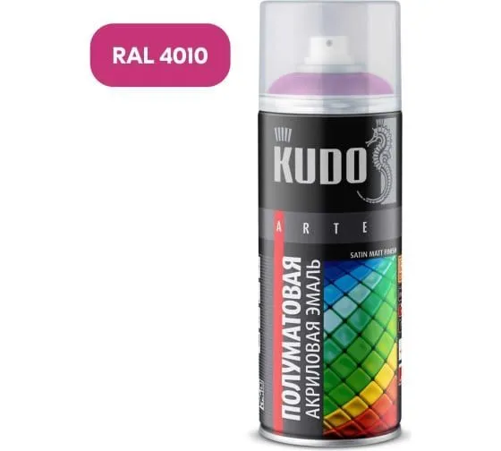 KU-0A4010 KUDO Эмаль универсальная акриловая satin RAL 4010 фуксия