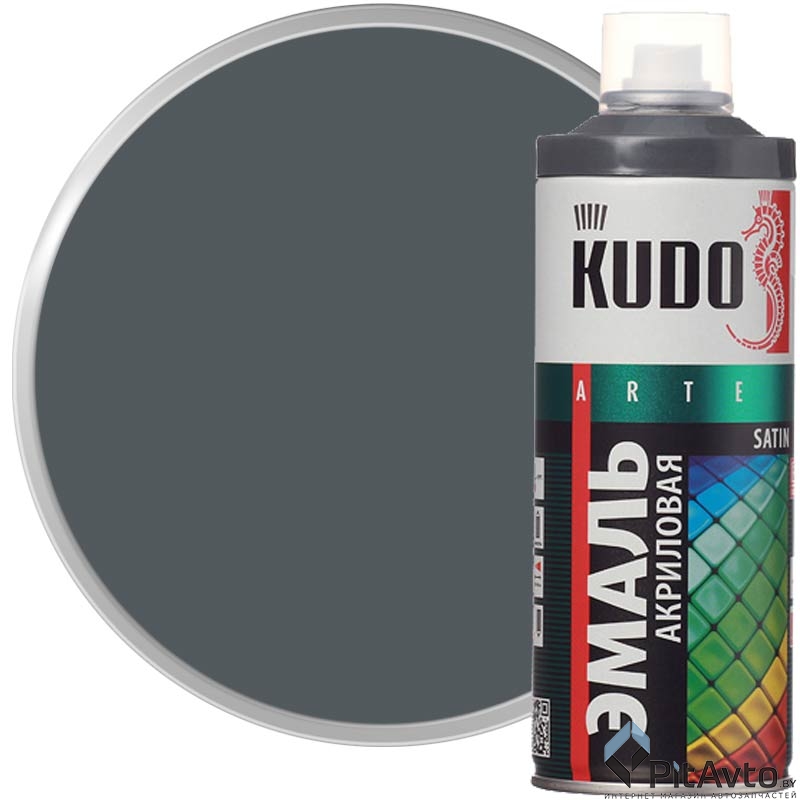 KU-0A7011 KUDO Эмаль универсальная акриловая satin RAL 7011 тёмно-серая