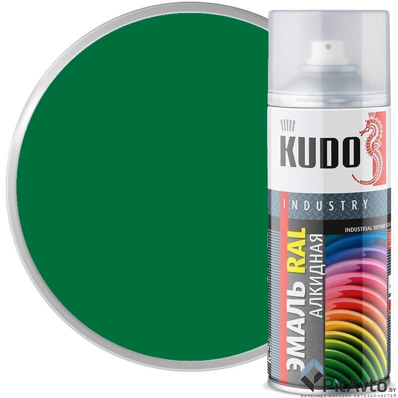 KUDO KU-10082 Эмаль универсальная зелёная листва RAL-6002