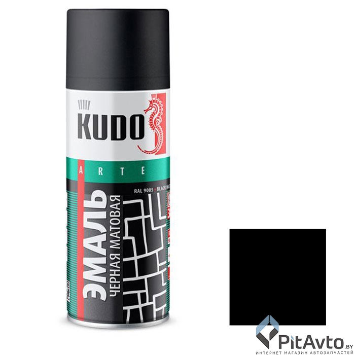 KUDO KU-1102 Эмаль универсальная черная матовая RAL-9005