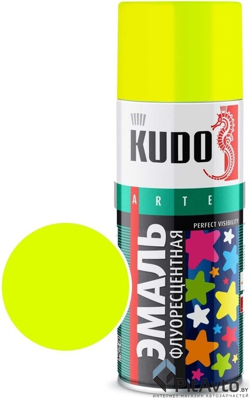 KUDO KU-1204 Эмаль флуоресцентная лимонно-желтая 520 мл