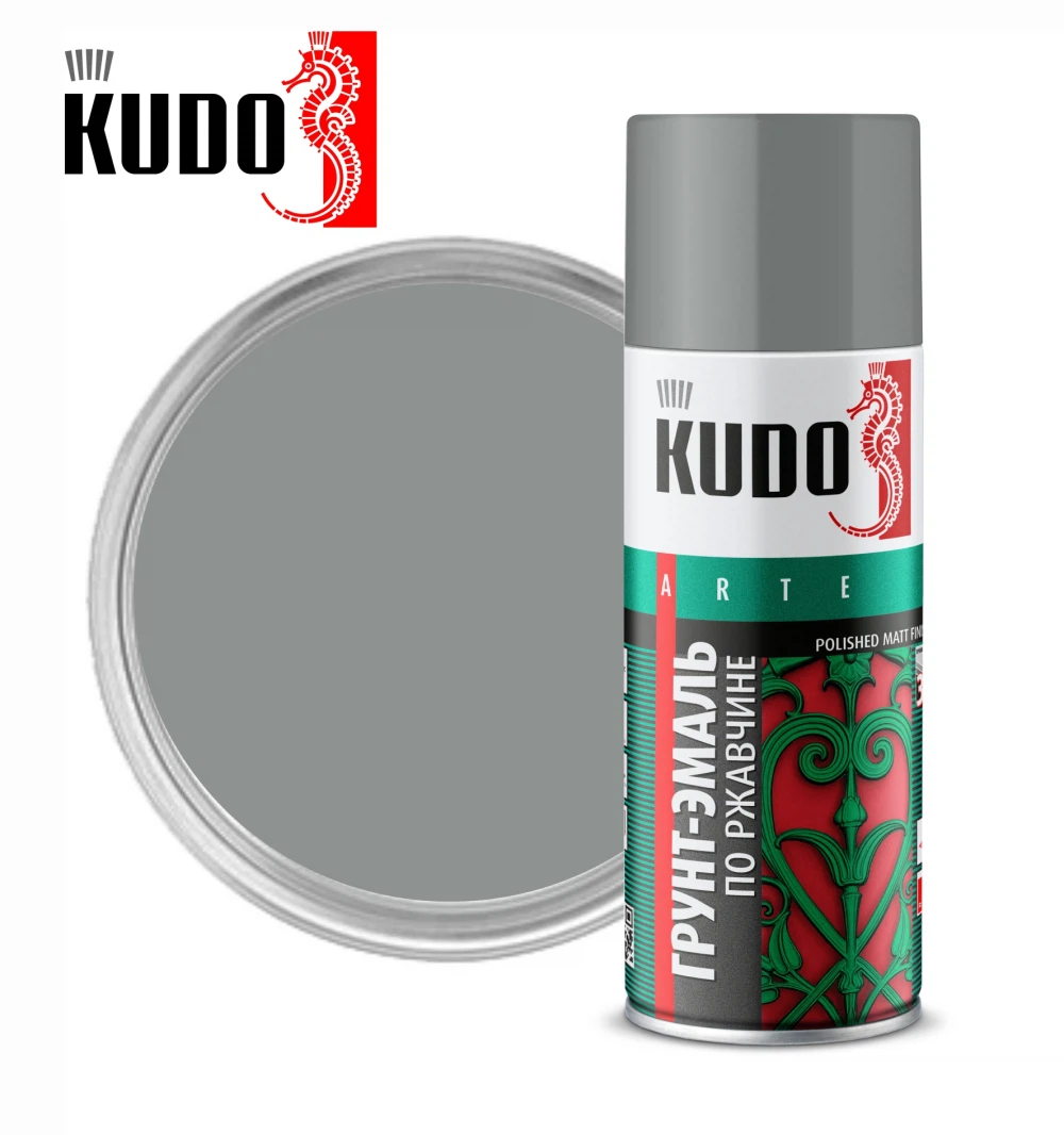 KUDO KU-317042 Грунт-эмаль по ржавчине серая RAL 7042