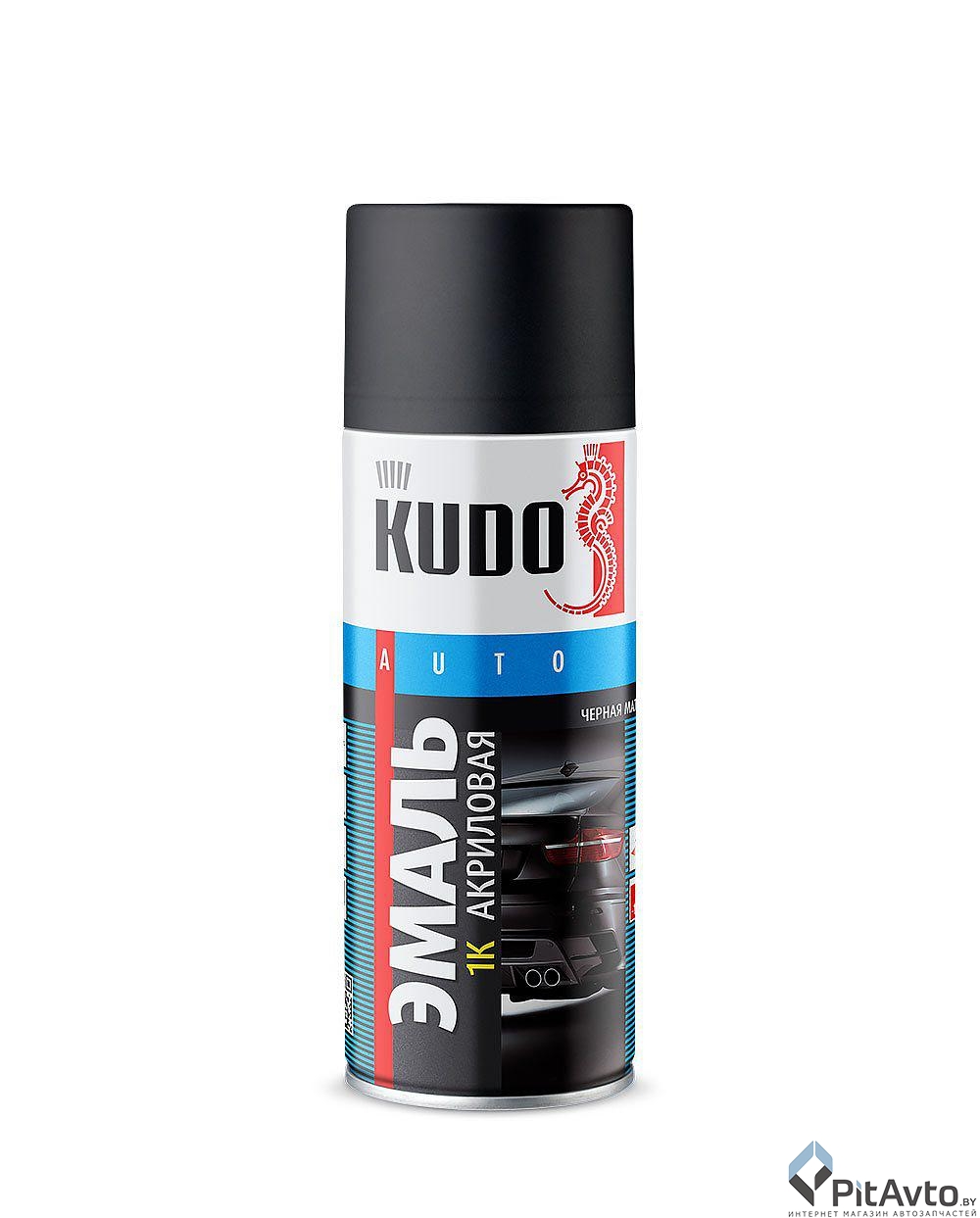 KU-5232.5 KUDO Эмаль акриловая 1К автомобильная черная матовая 520 мл.