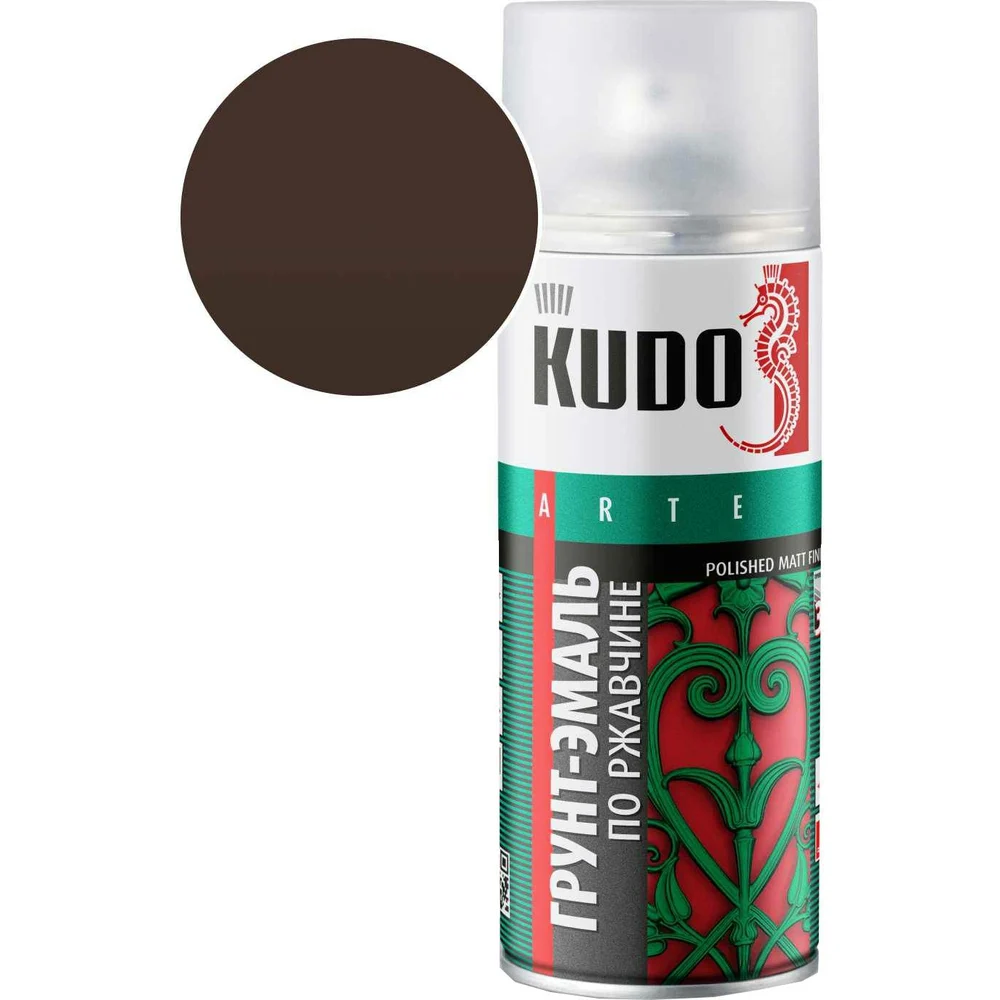 KUDO KU-318017 Грунт-эмаль по ржавчине шоколадная RAL 8017