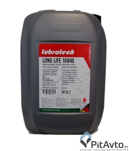 Масло моторное LUBRATECH 10W40 LONG LIFE 20л