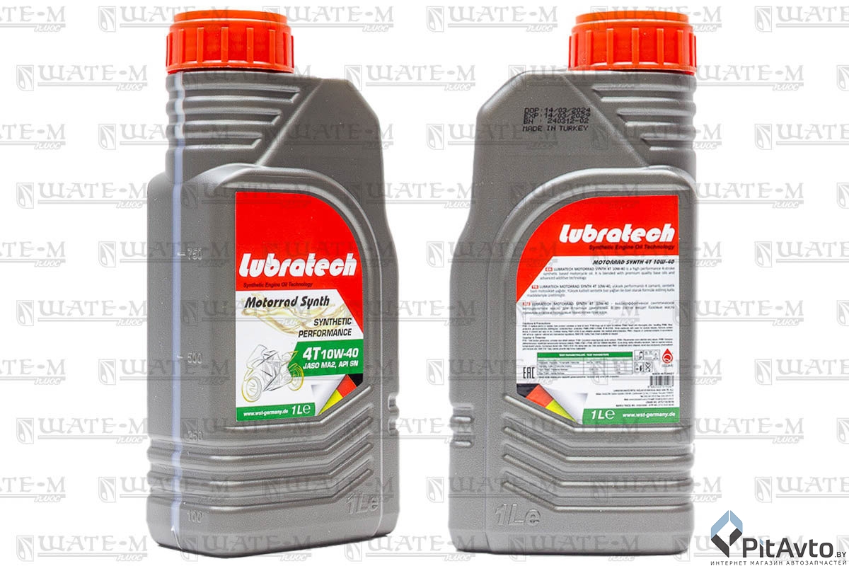Масло моторное LUBRATECH 10W40 MOTORRAD SYNTH 4T 1л