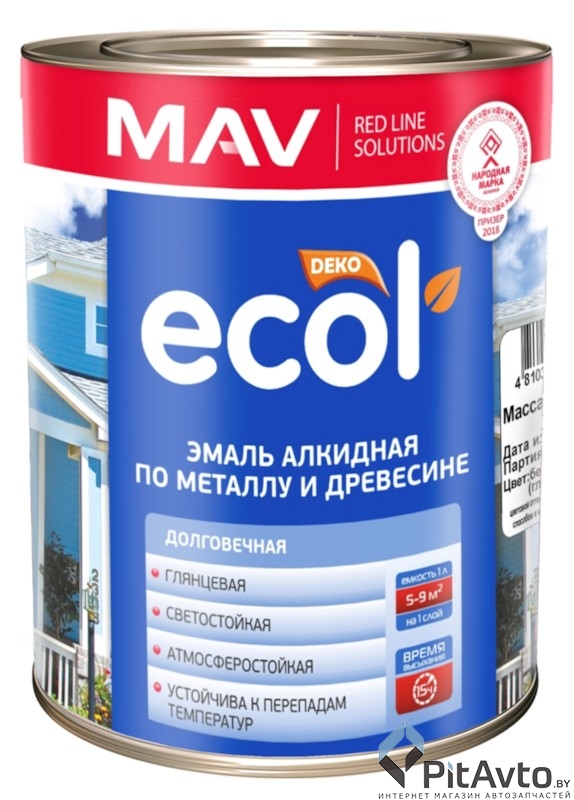 MAV 132304 Эмаль алкидная по металлу и древесине