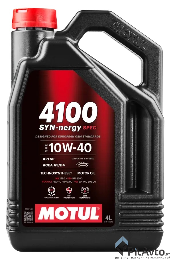 Масло моторное MOTUL 10W40 4100 SYN-NERGY SPEC 4л