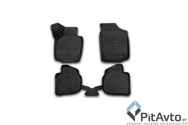 Комплект ковриков в салон SKODA Rapid 2013-> 4шт / NLC3D4515210K