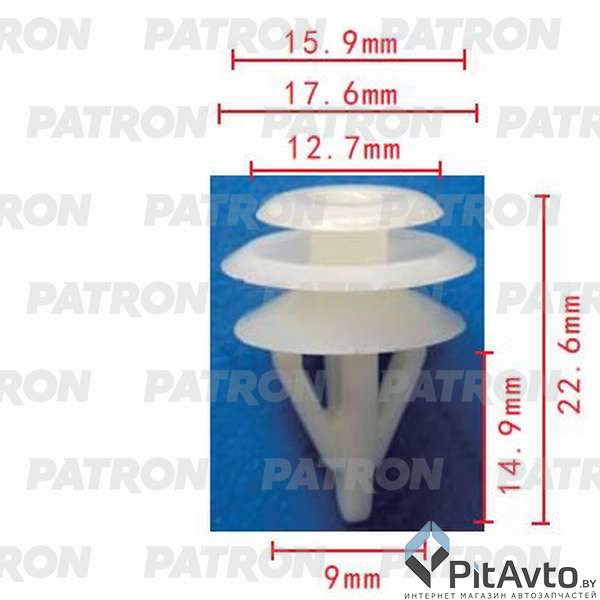 PATRON P37-0156 Клипса пластмассовая
