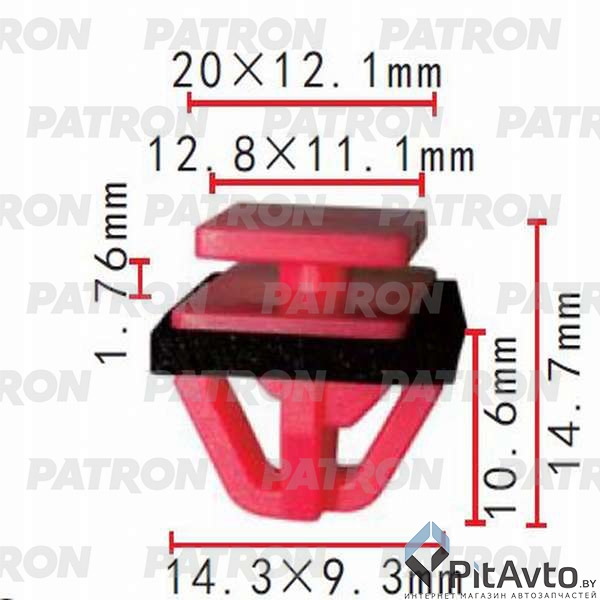 PATRON P37-0389 Клипса пластмассовая
