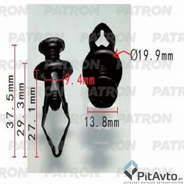 PATRON P37-0908 Клипса пластмассовая