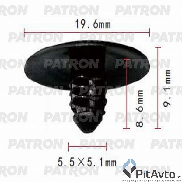 PATRON P37-0991 Клипса пластмассовая