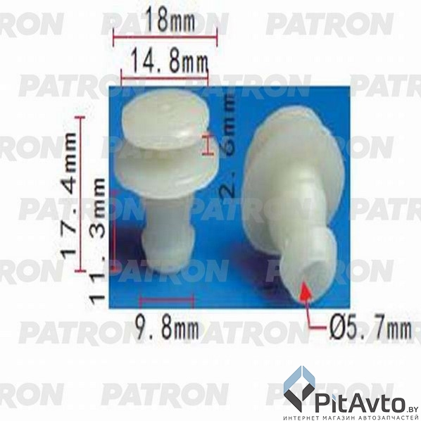 PATRON P37-1121 Клипса пластмассовая