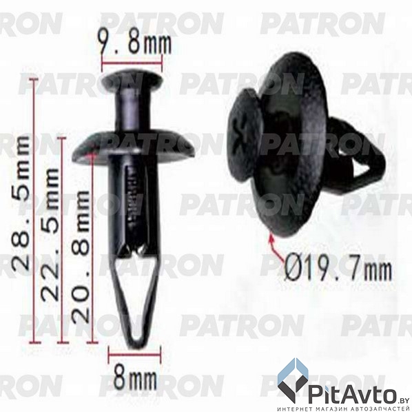 PATRON P37-1276 Клипса пластмассовая