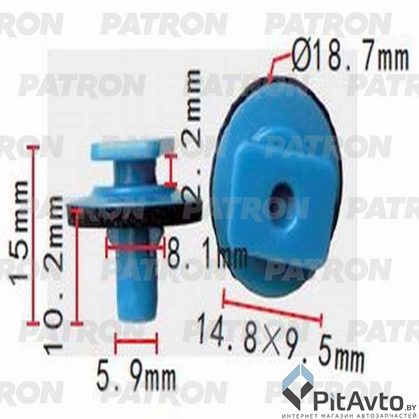 PATRON P37-1412 Клипса пластмассовая