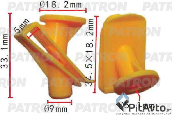 PATRON P37-1573 Клипса пластмассовая