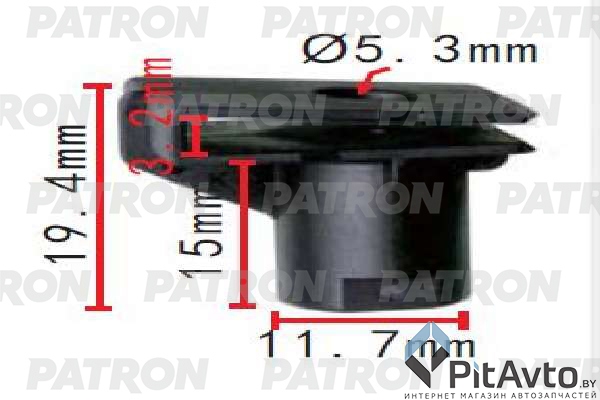 PATRON P37-1574 Клипса пластмассовая