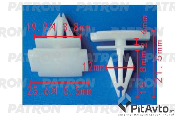 PATRON P37-1589 Клипса пластмассовая