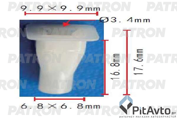 PATRON P37-1714 Клипса пластмассовая