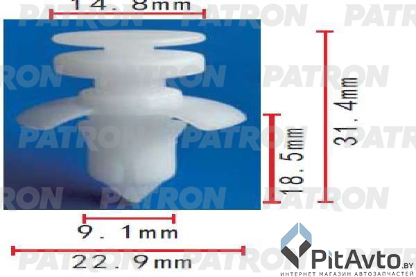PATRON P37-1760 Клипса пластмассовая