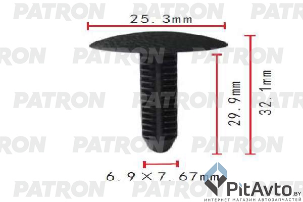 PATRON P37-1780 Клипса пластмассовая