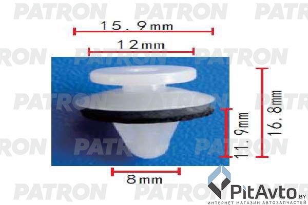 PATRON P37-1802 Клипса пластмассовая