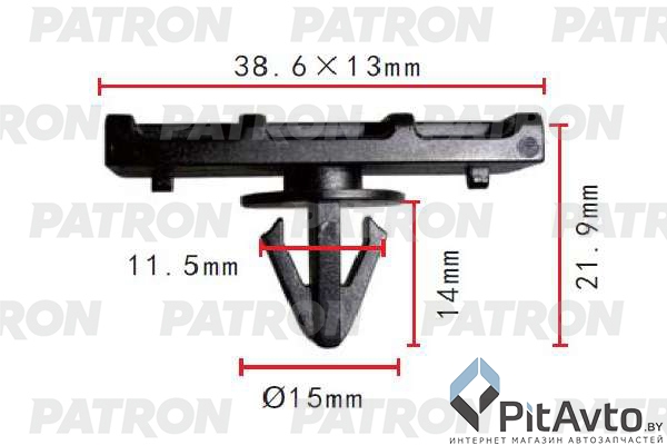 PATRON P37-1891 Клипса пластмассовая
